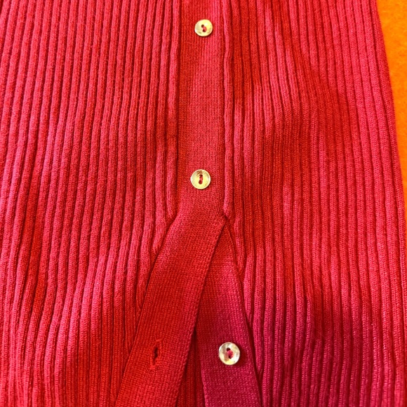 Venus red ribbed rayon blend long sleeve knit sweater dress NWOT - Picture 4 of 14